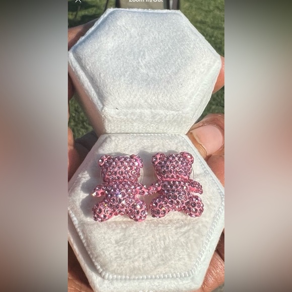 Swarovski Pink Bear Earrings - Picture 7 of 9